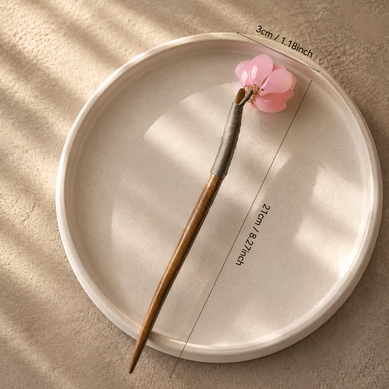 Chinese-style Gentle Pink Peach Blossom Wooden Hairpin